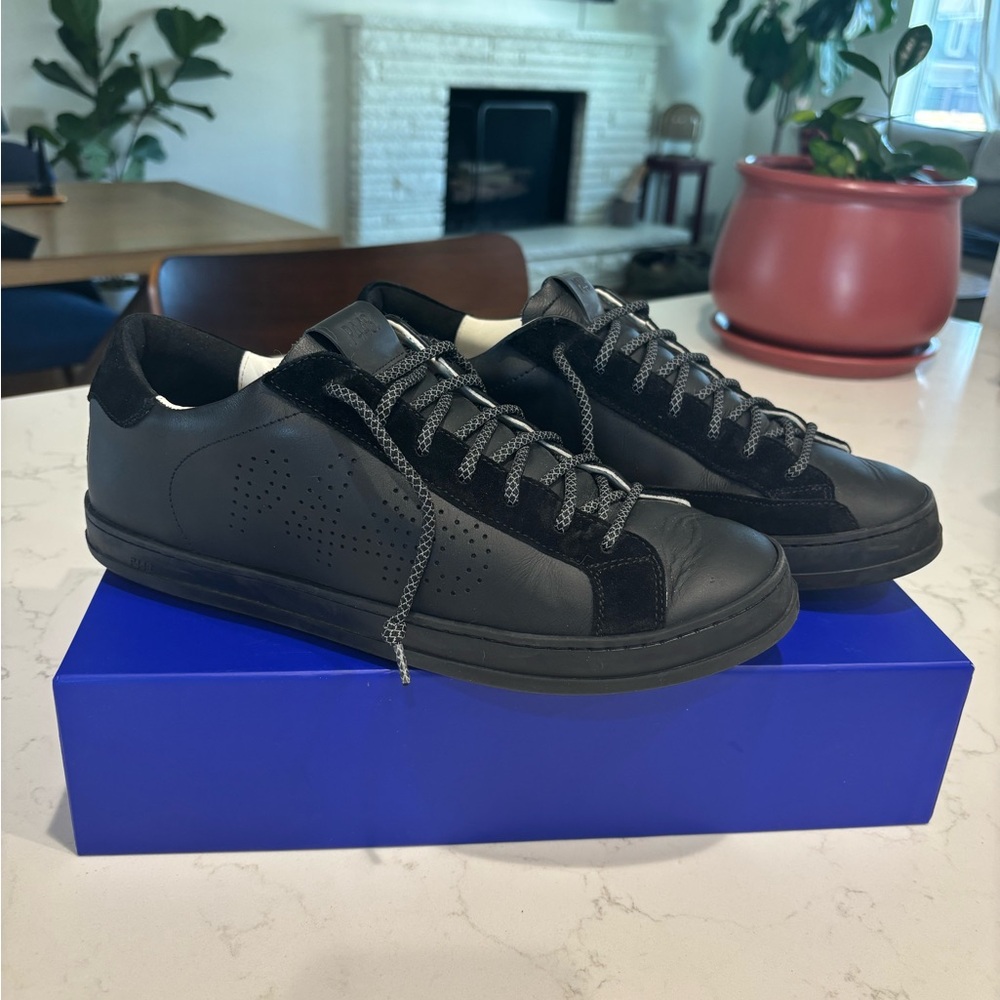 P448 Black Leather Men's Sneakers